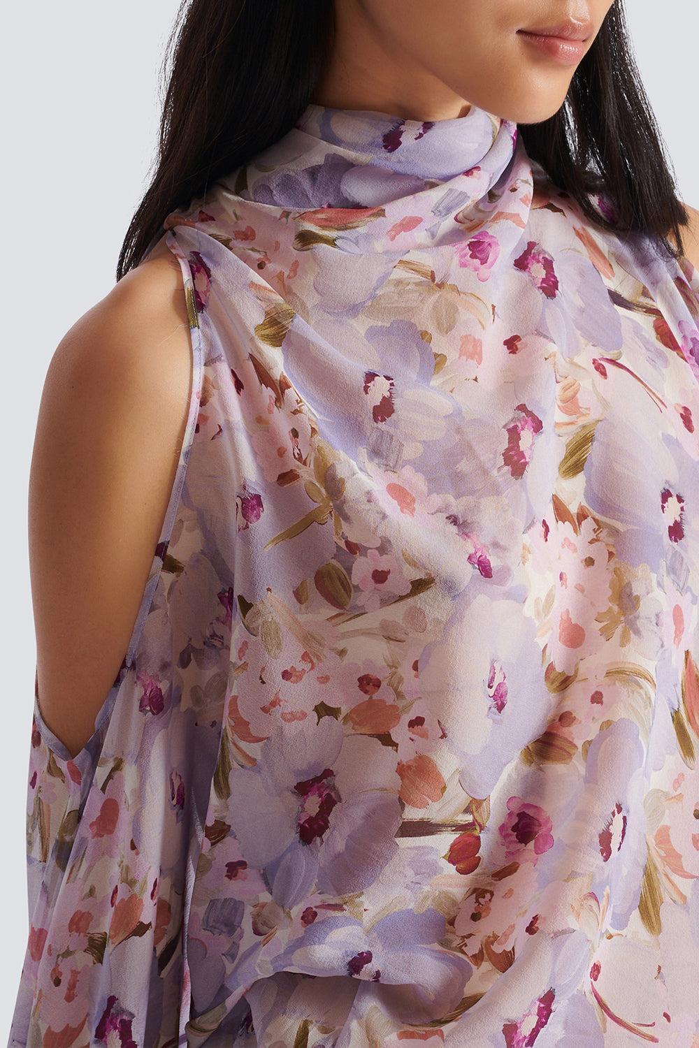 Open Shoulder Flower Blouse - Image 6