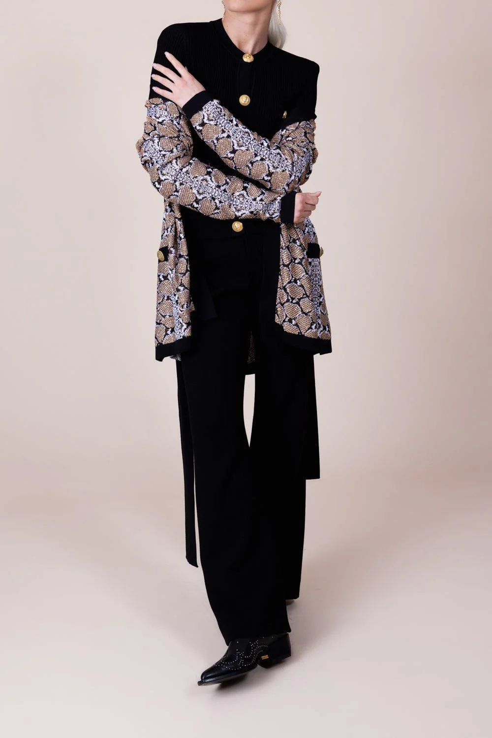 Print Belted Cardigan - Image 4