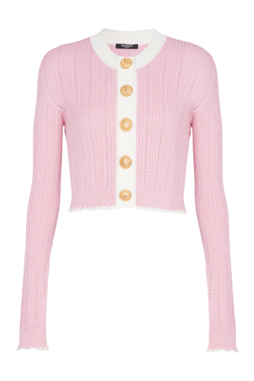 Round Neck Cropped Cardigan