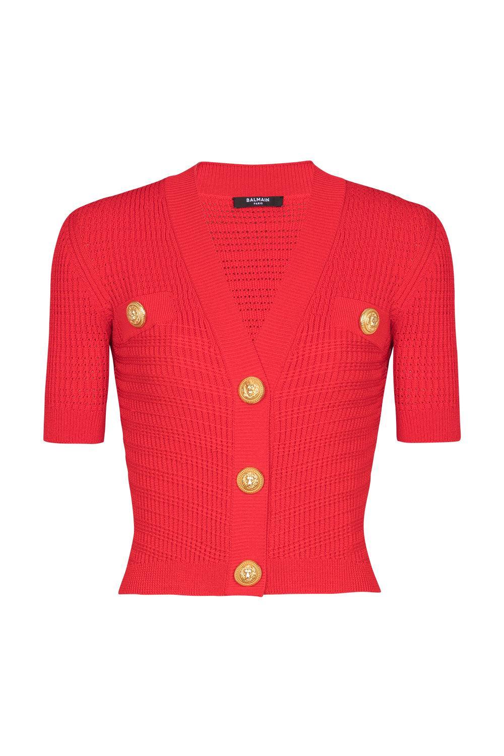Short Sleeve Crop Cardigan