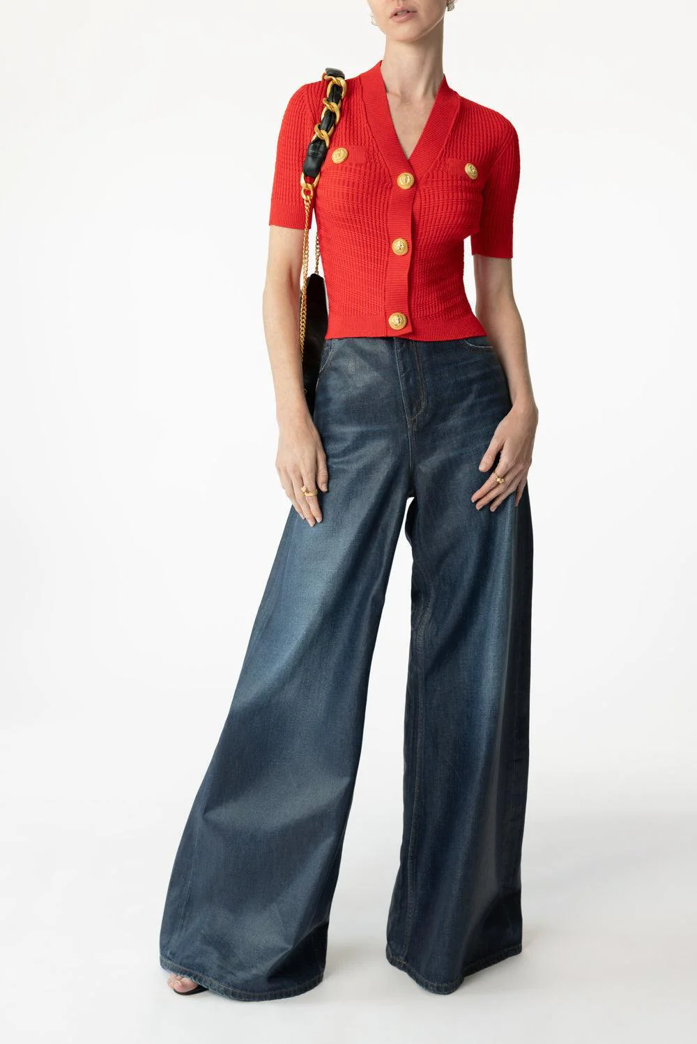 Short Sleeve Crop Cardigan - Image 2