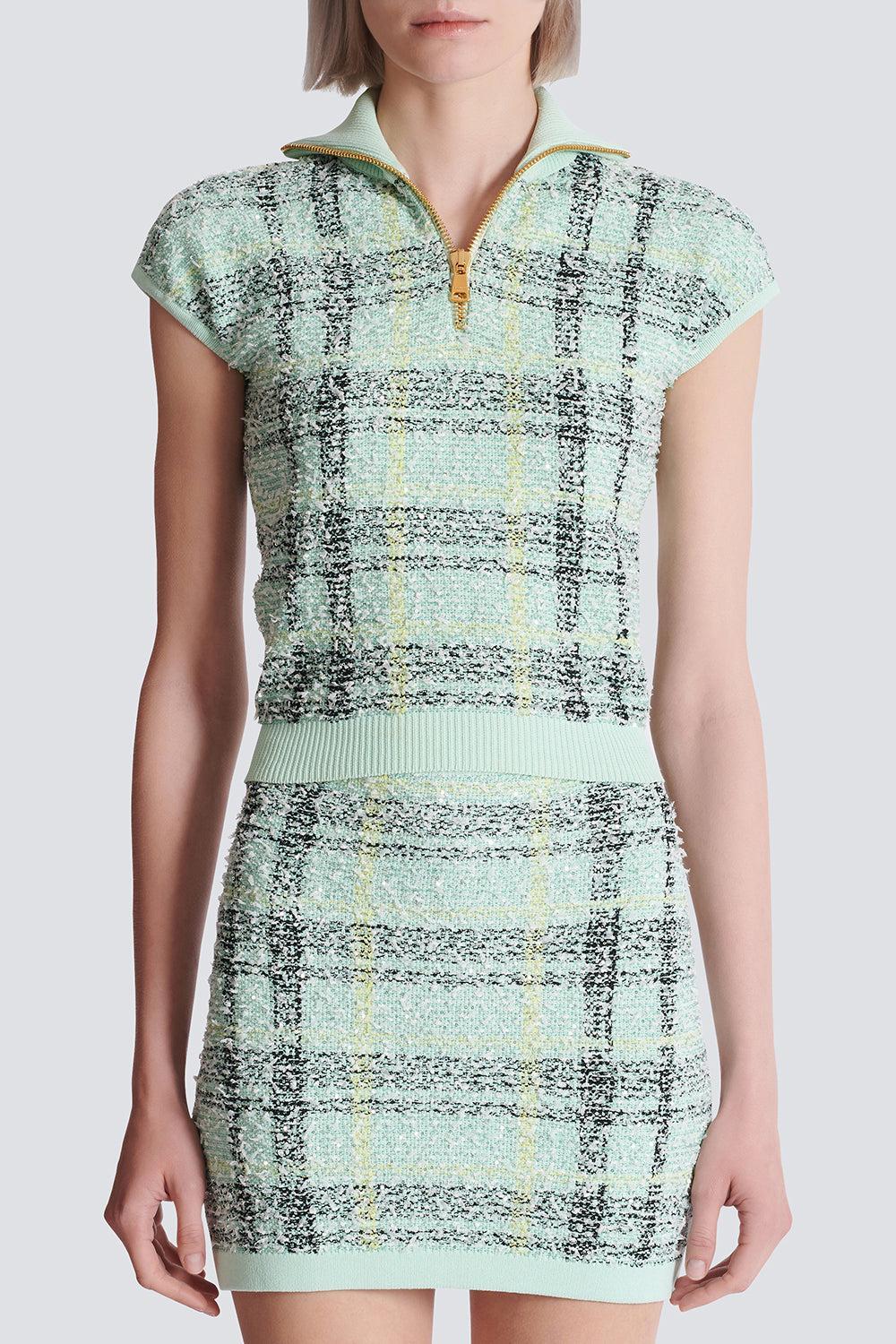 Short Sleeve Shiny Zip Pullover - Image 4
