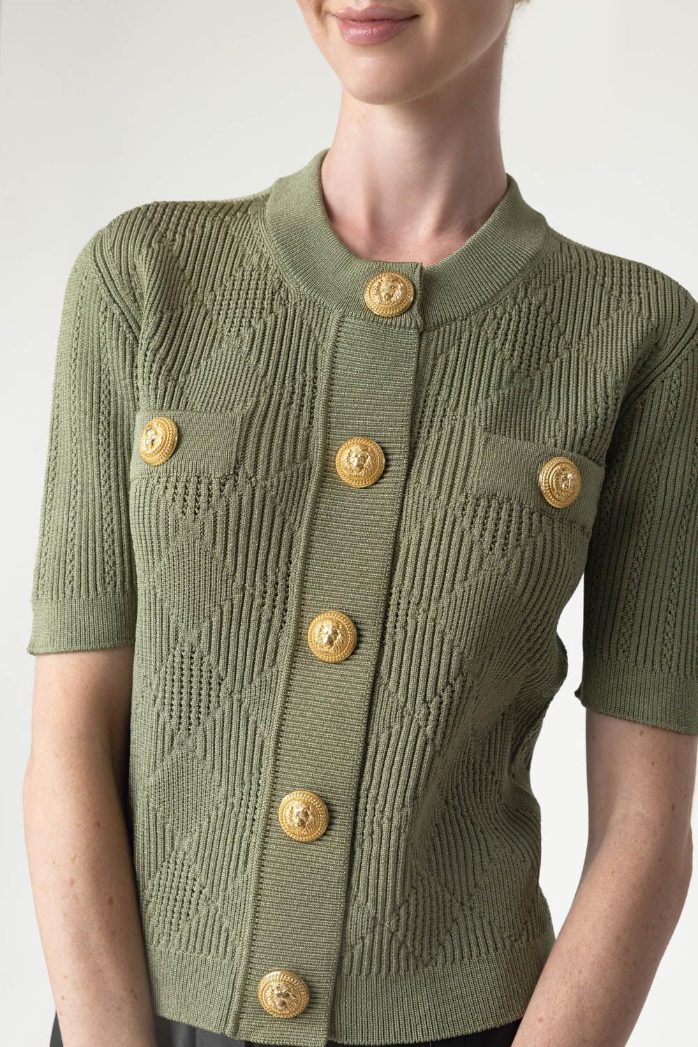 Short Sleeve Two Pocket Cardigan - Image 3