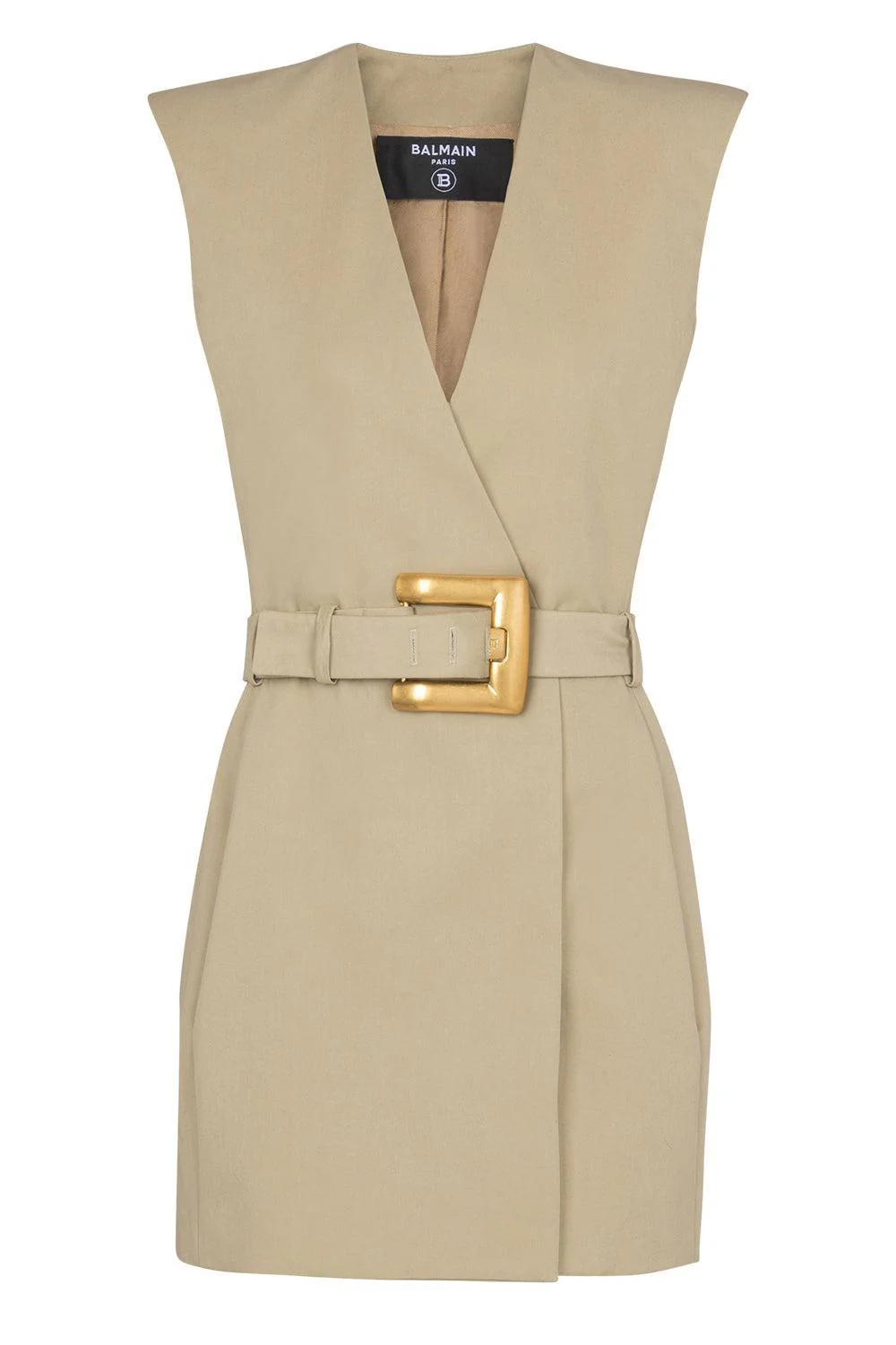 Sleeveless Belt Short Dress