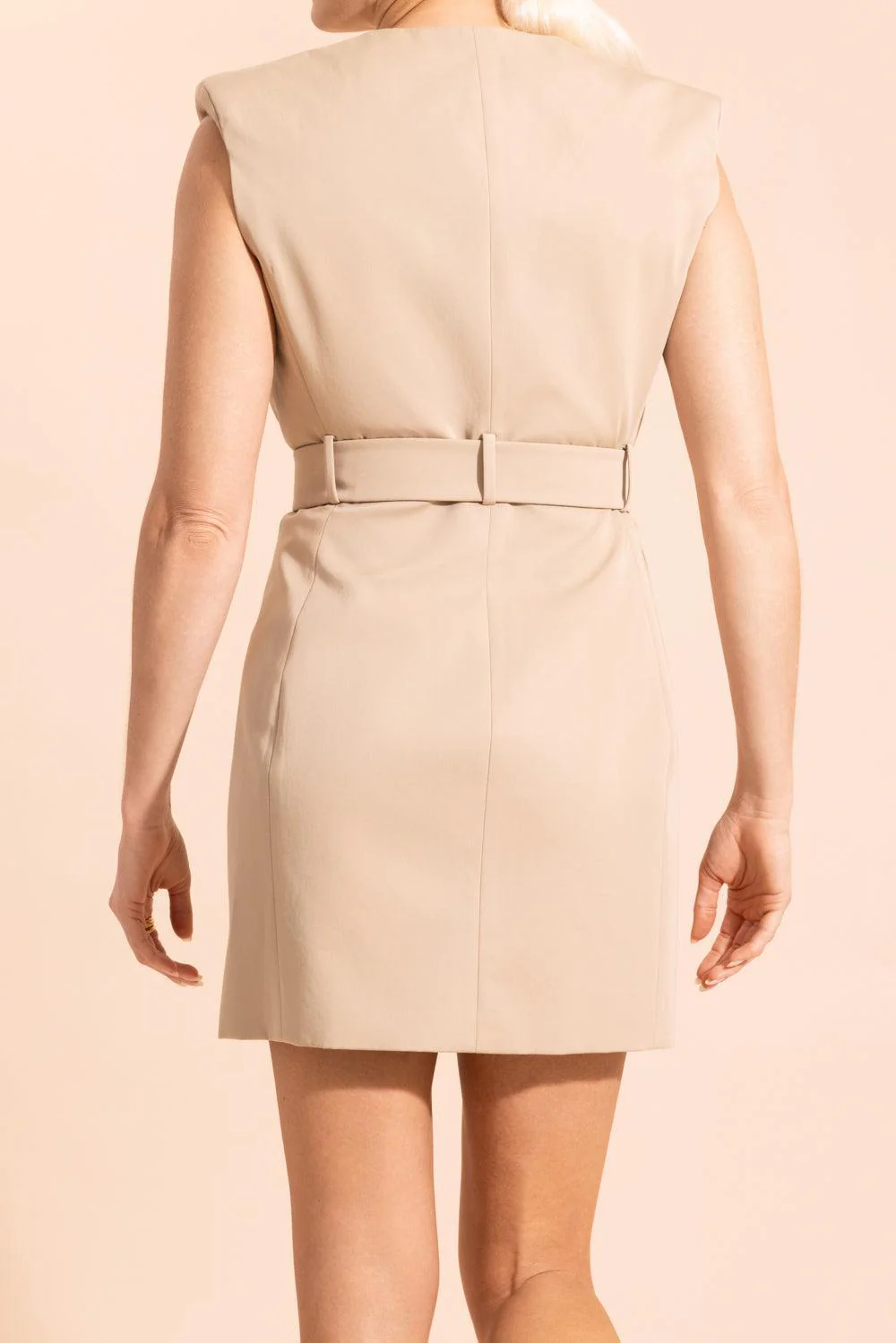Sleeveless Belt Short Dress - Image 4