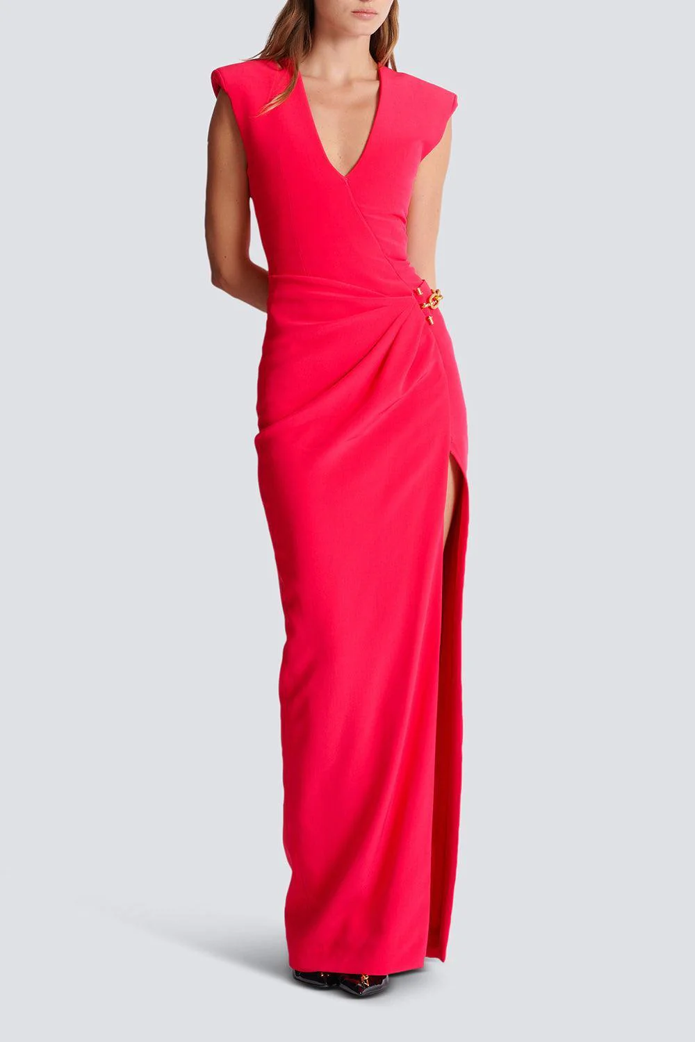 Sleevless Detail Slit Long Dress - Image 2