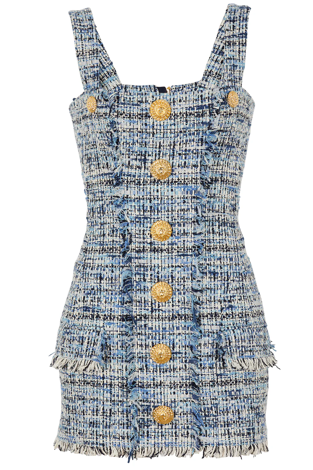STRAPPED BUTTONED MINI DRESS