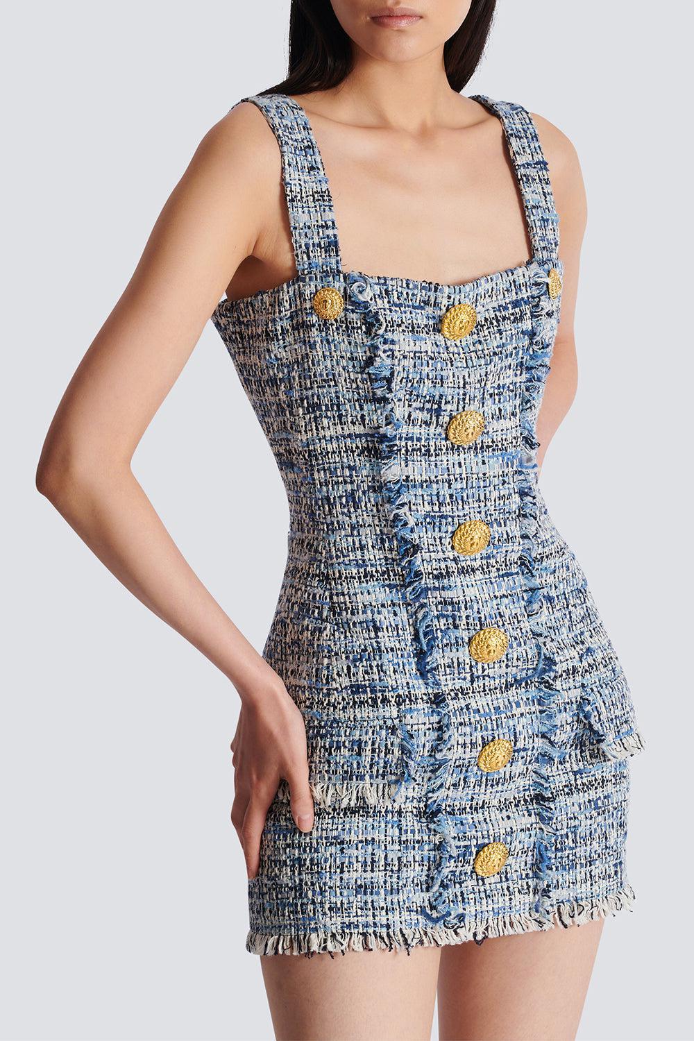 STRAPPED BUTTONED MINI DRESS - Image 2
