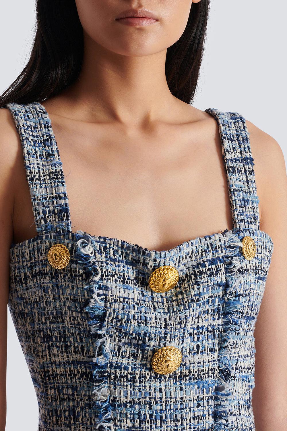 STRAPPED BUTTONED MINI DRESS - Image 4