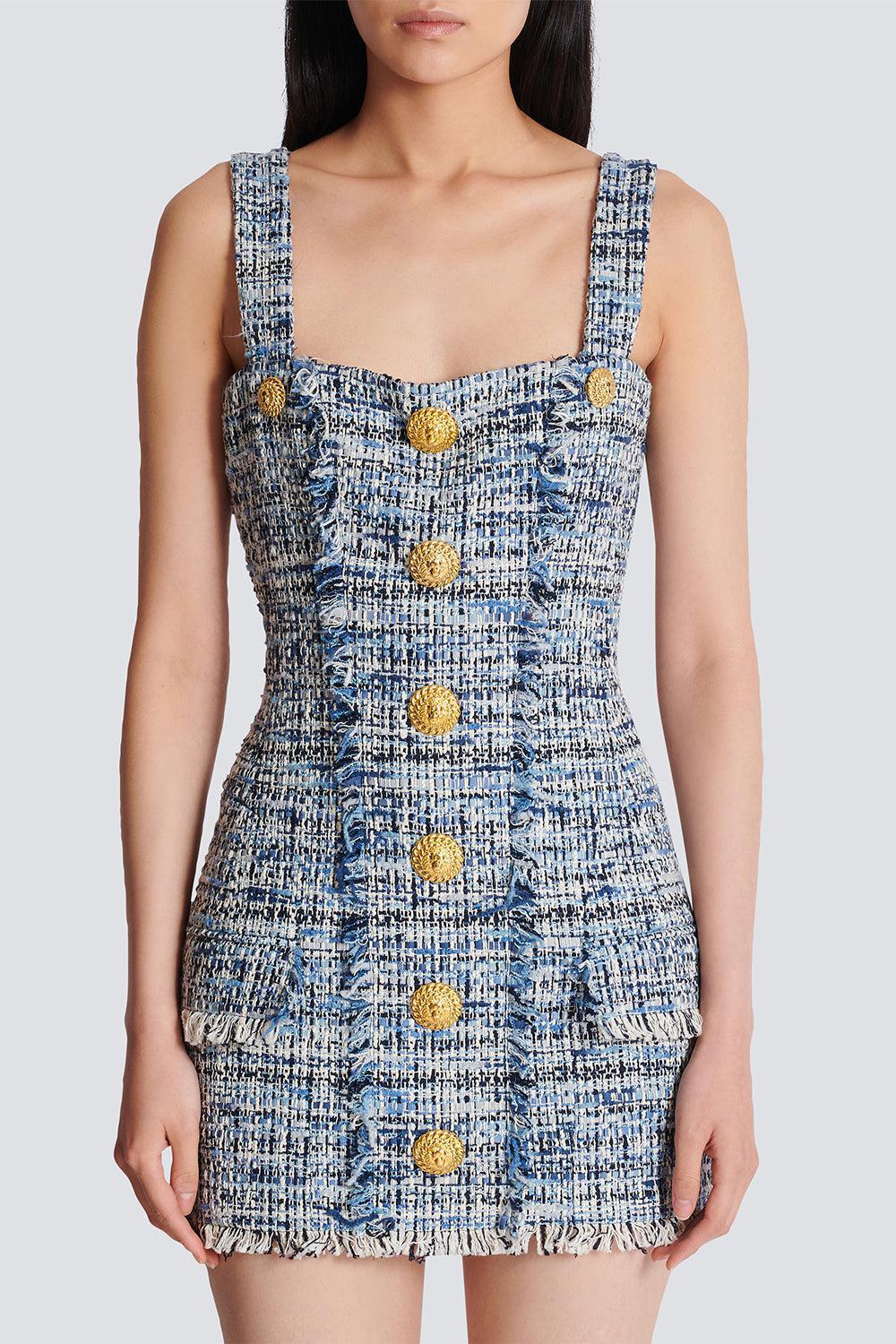STRAPPED BUTTONED MINI DRESS - Image 5