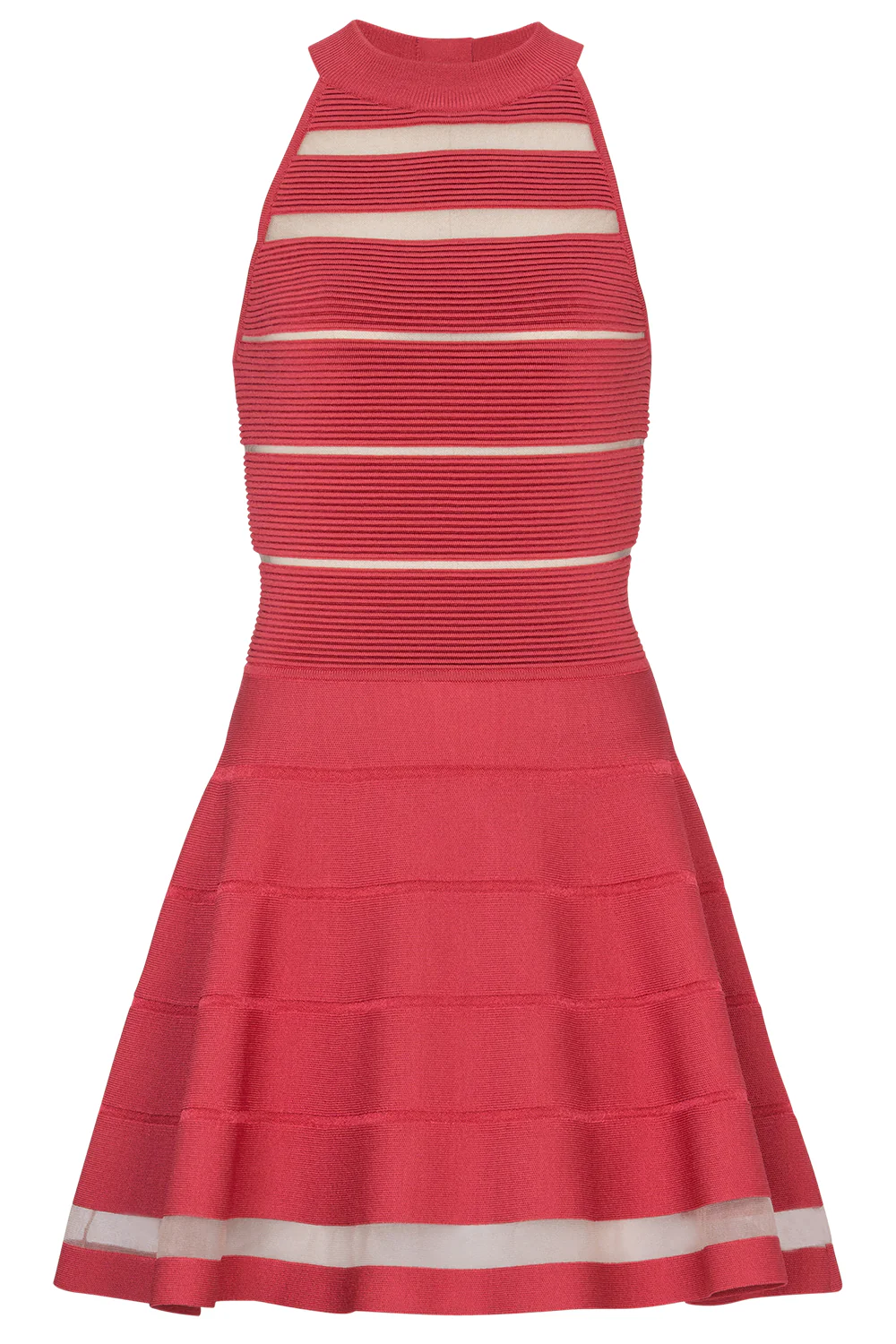 Stripe Knit Fit And Flare Dress