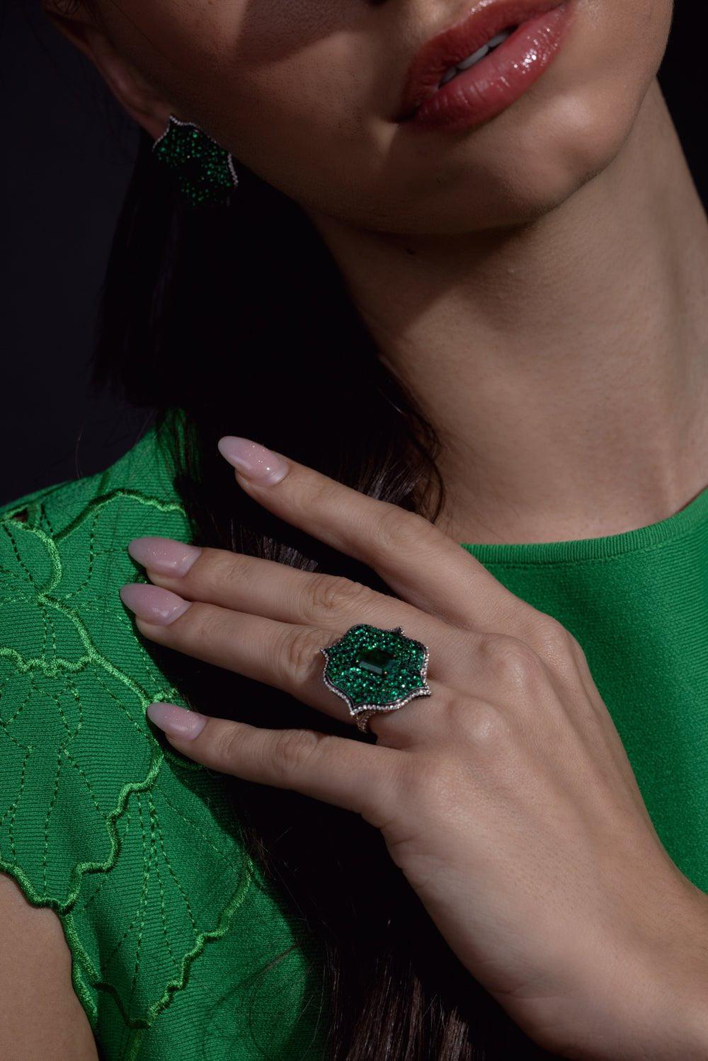Lotus Emerald Ring - Image 4
