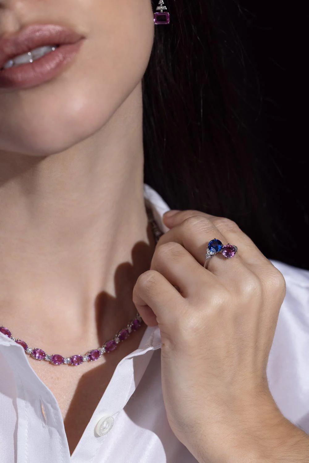 Multi Sapphire Diamond Ring - Image 4
