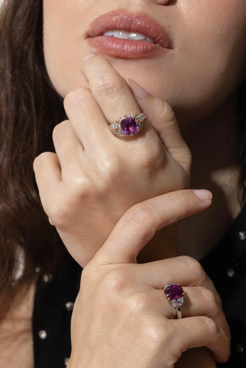 Pink Sapphire Diamond Ring - Image 3