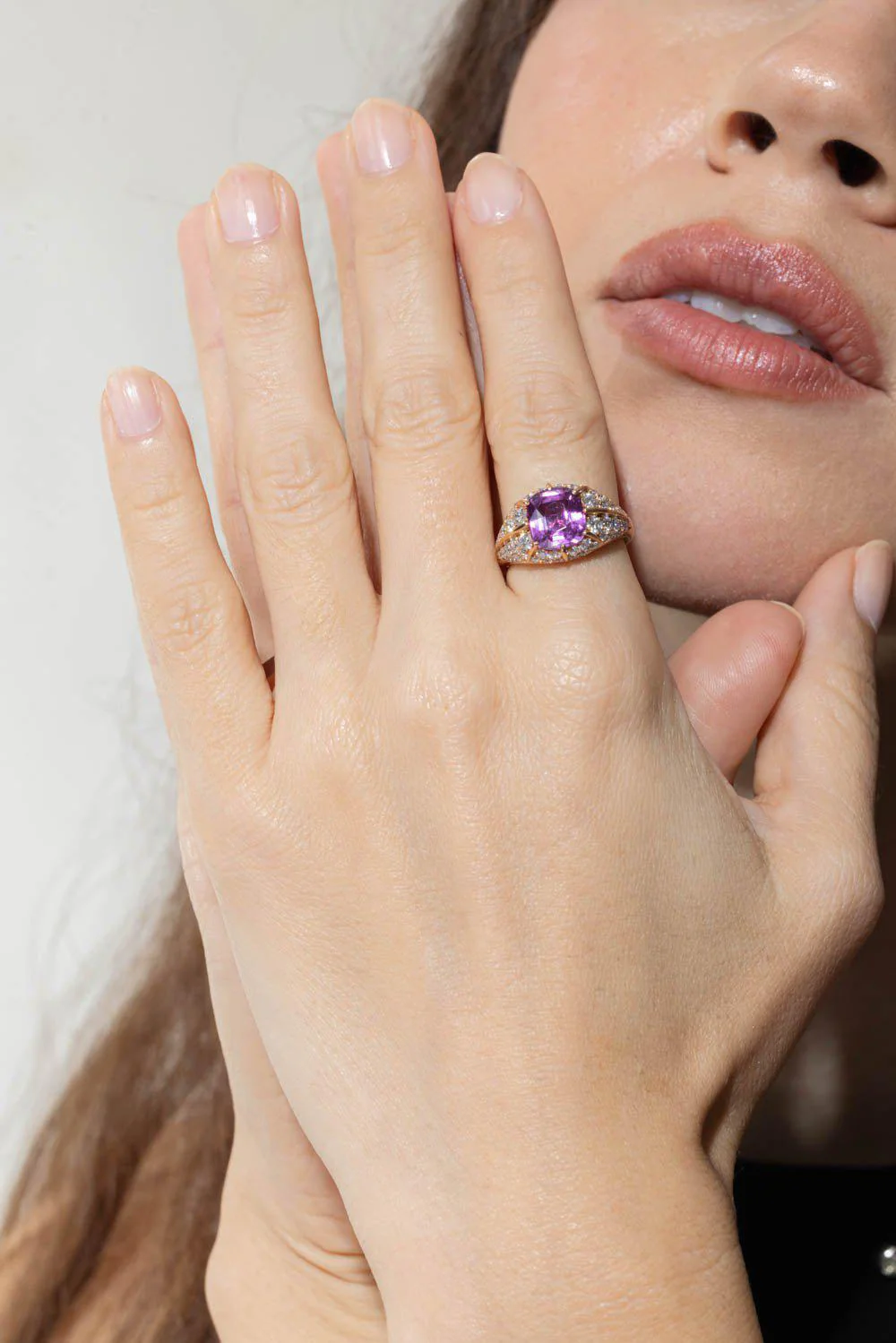 Pink Sapphire Diamond Ring - Image 4