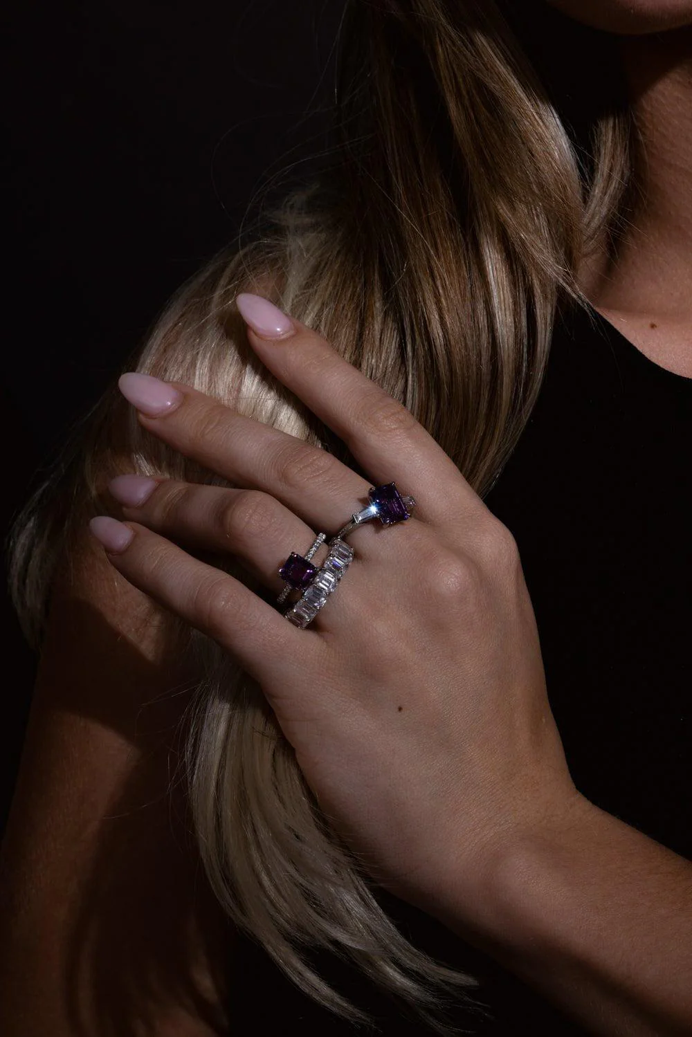Purple Sapphire Diamond Ring - Image 3