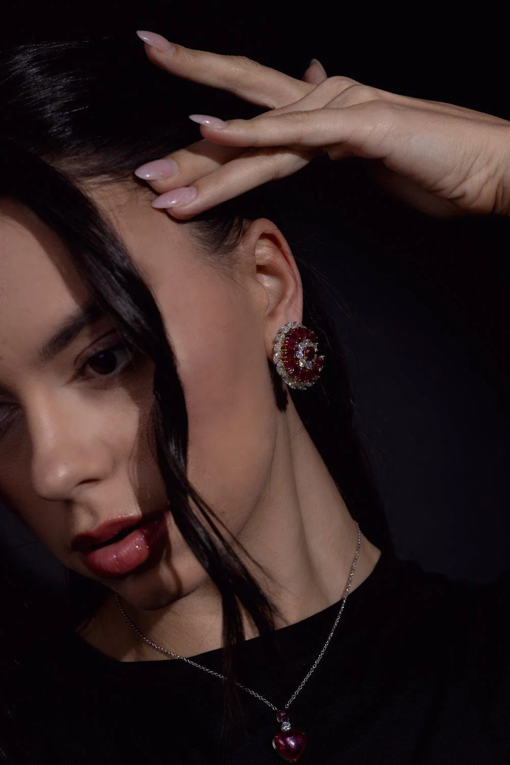 Ruby Diamond Earrings - Image 3