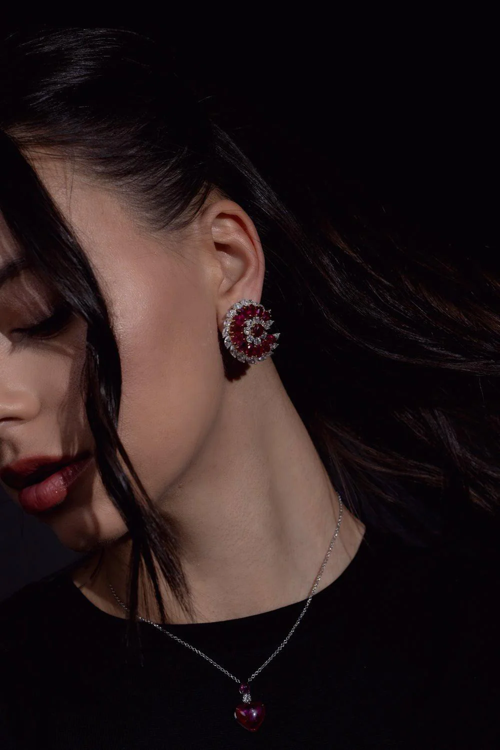 Ruby Diamond Earrings - Image 5