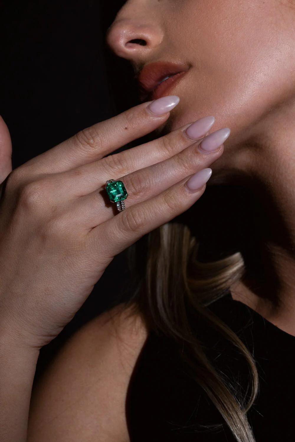 Square Emerald Diamond Ring - Image 2