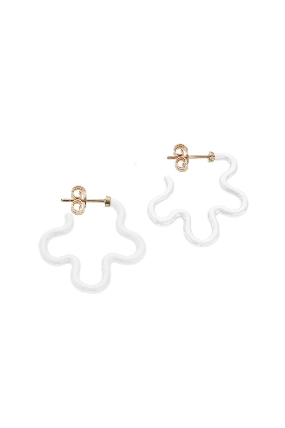 White Enamel Flower Power Earrings