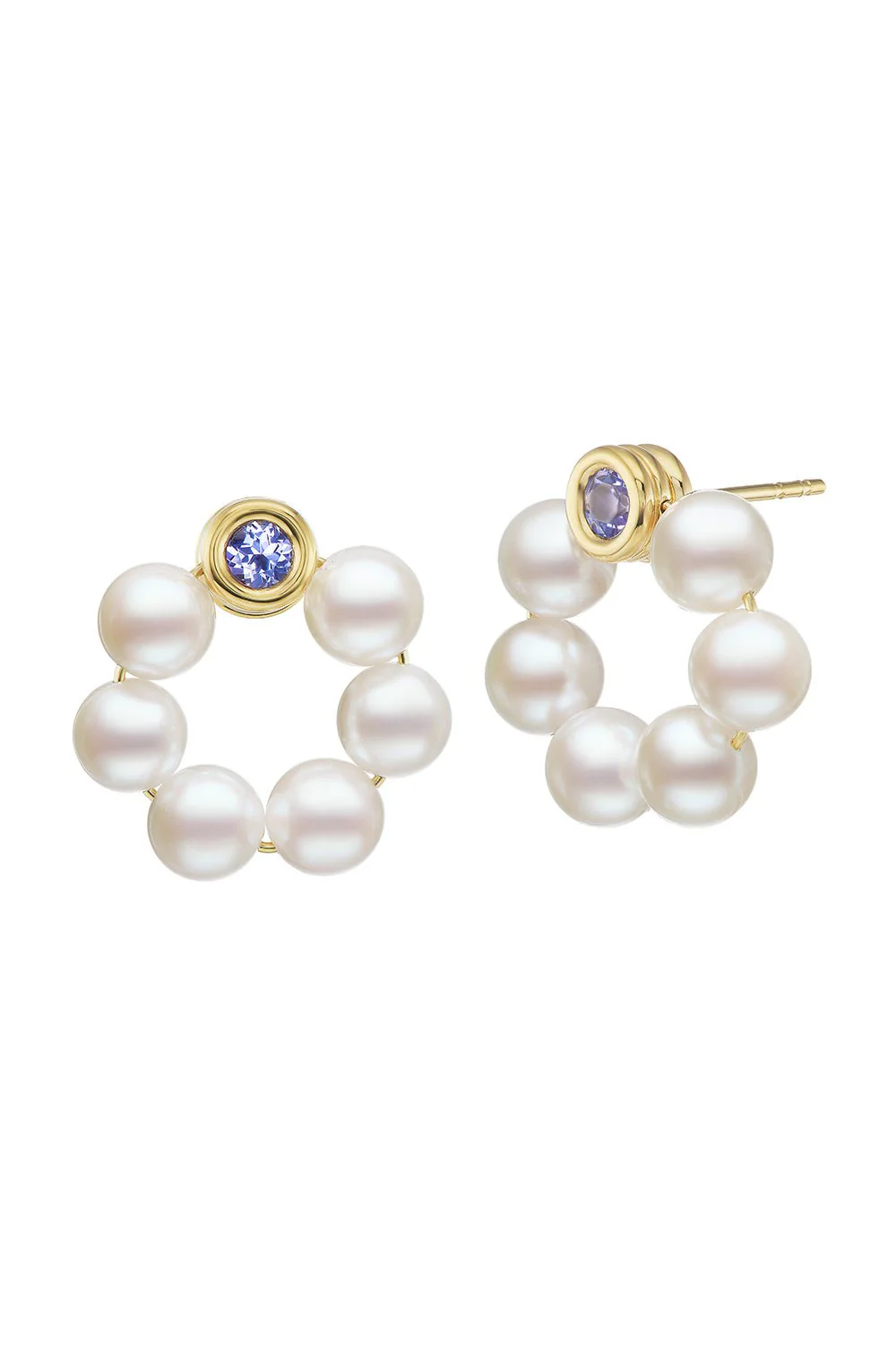 Grotto Pearl Tanzanite Earrings