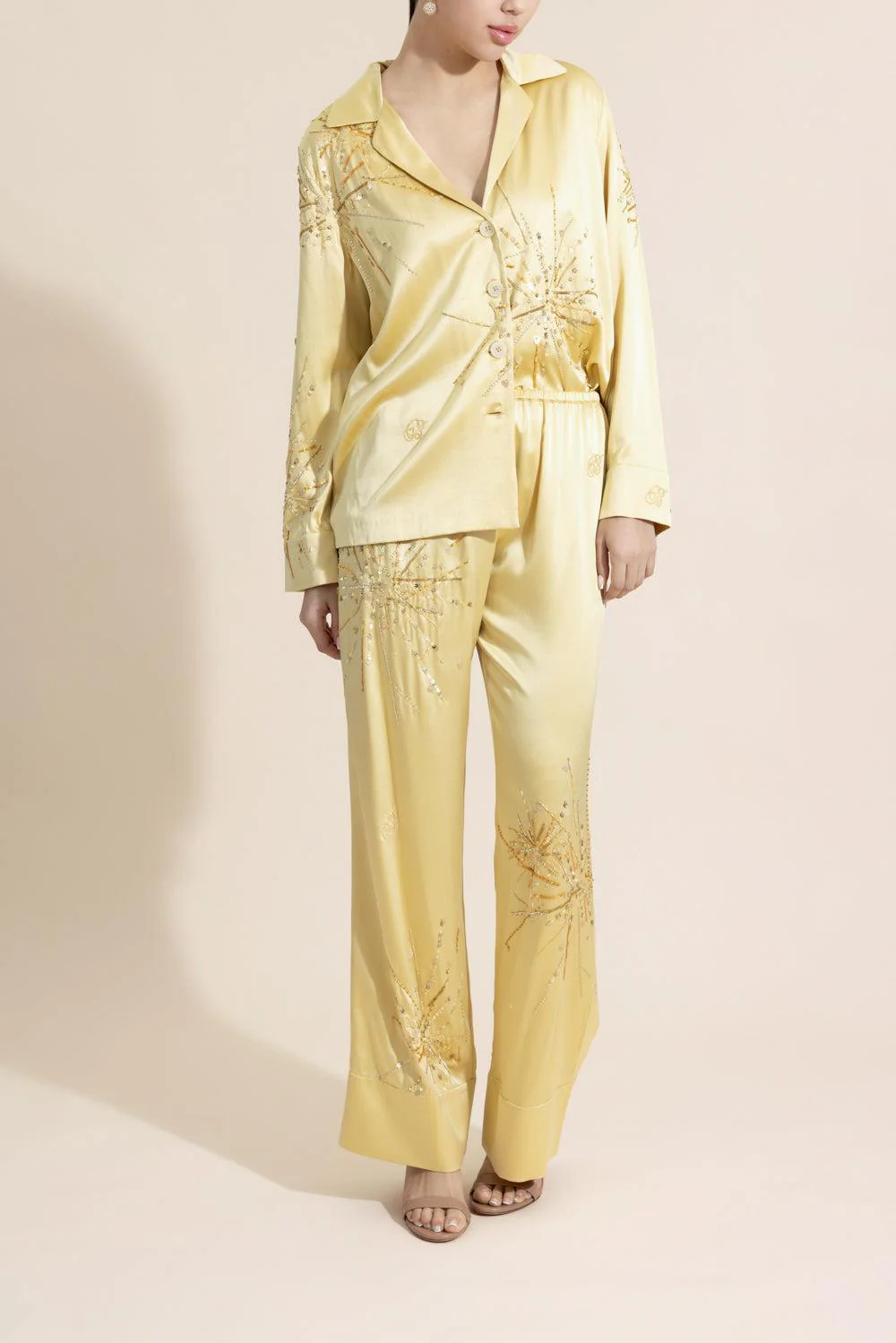 Louis Pyjama Blouse - Gold Sparkle Sequin - Image 2