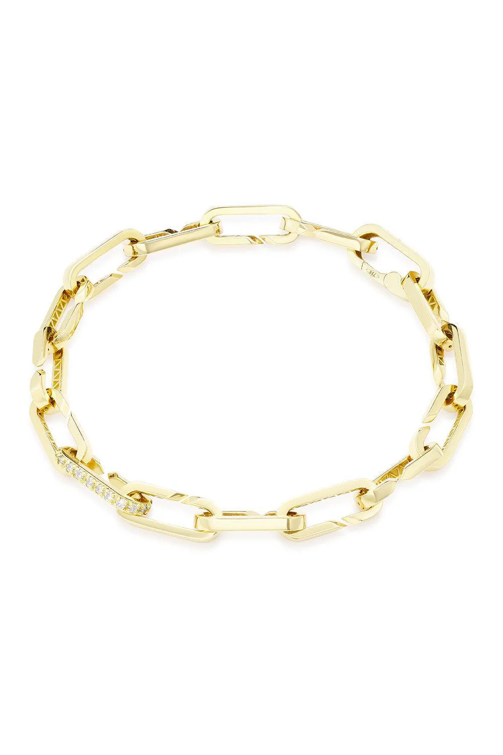 Small Diamond Fourteen Link Paperclip Bracelet