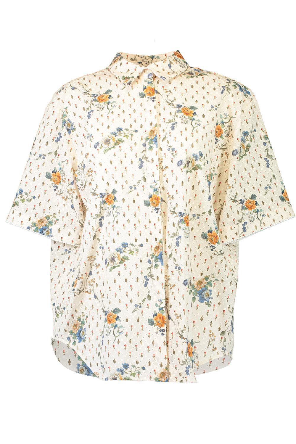 Akari Top - Minature Floral Cream