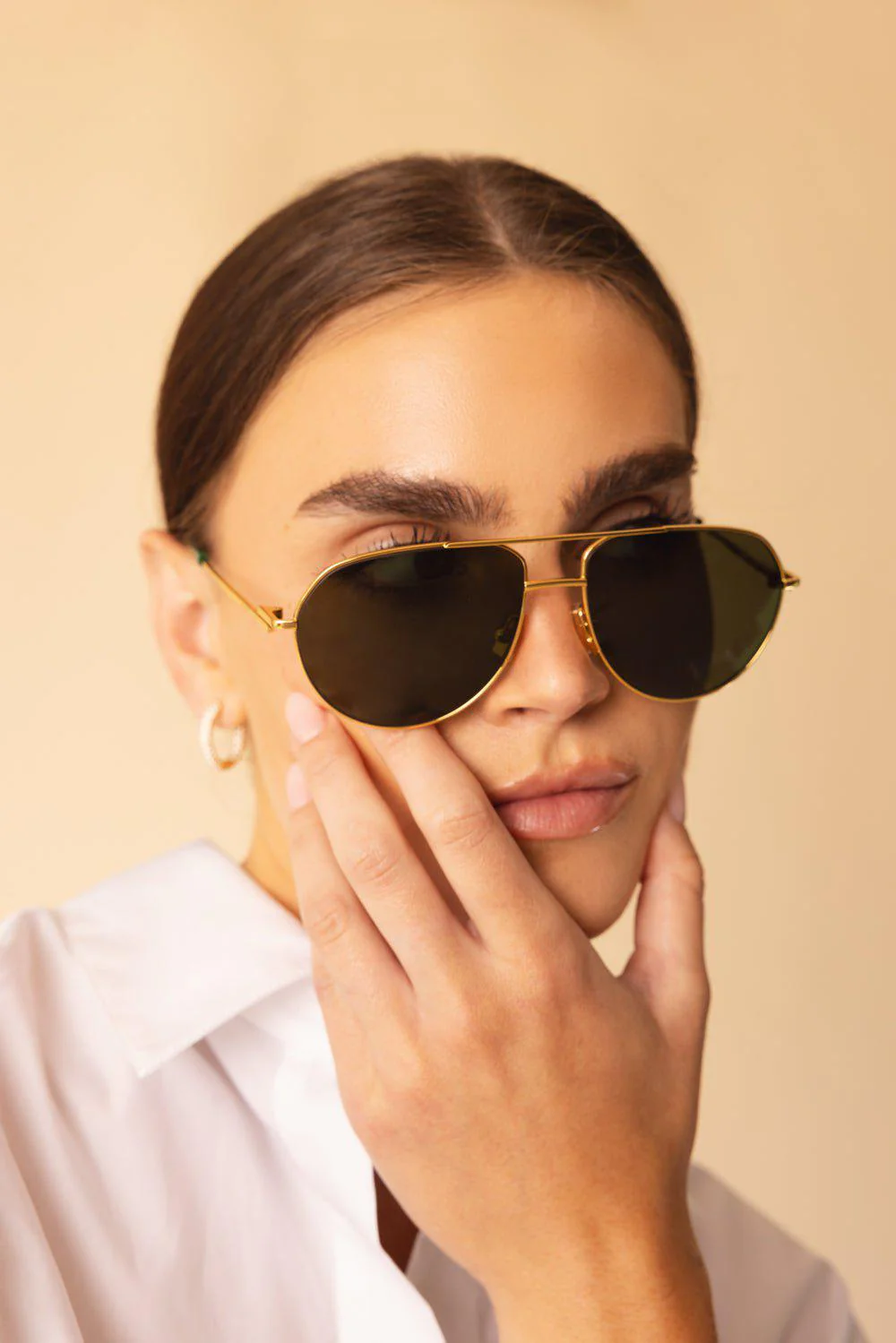 Minimalist Full Rim Aviator - Gold Green - Image 3