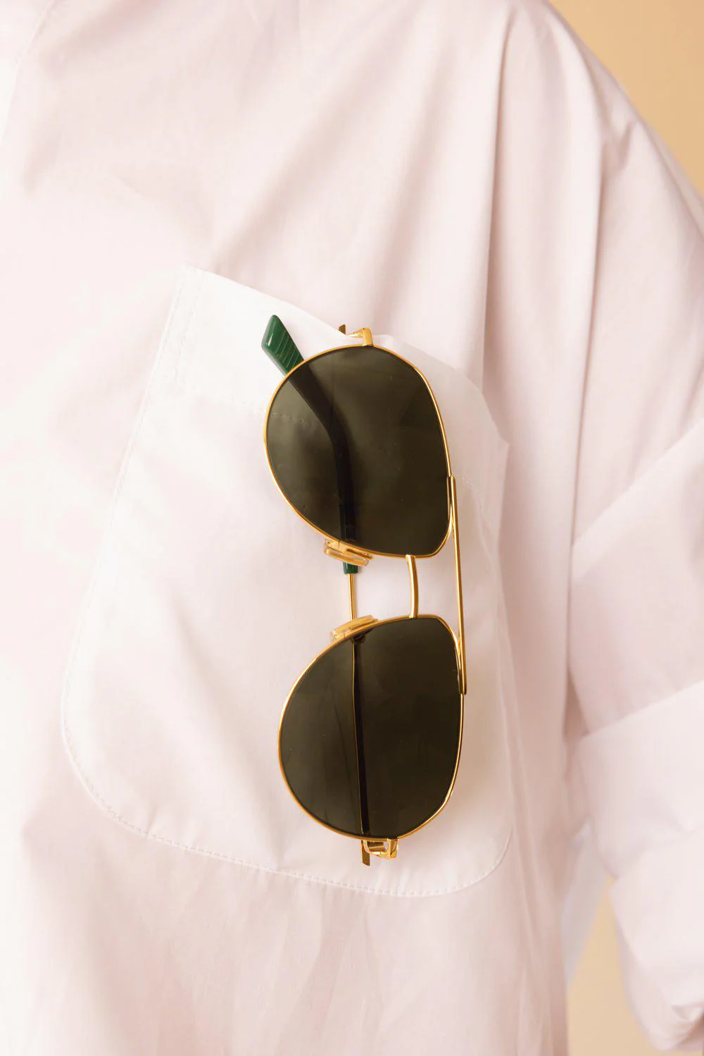 Minimalist Full Rim Aviator - Gold Green - Image 4