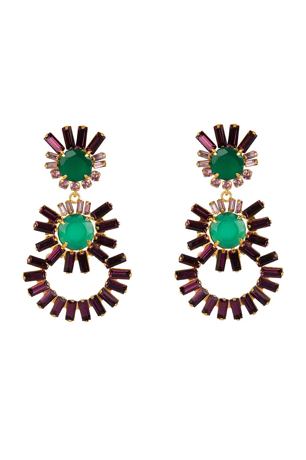 Amethyst Onyx Earrings