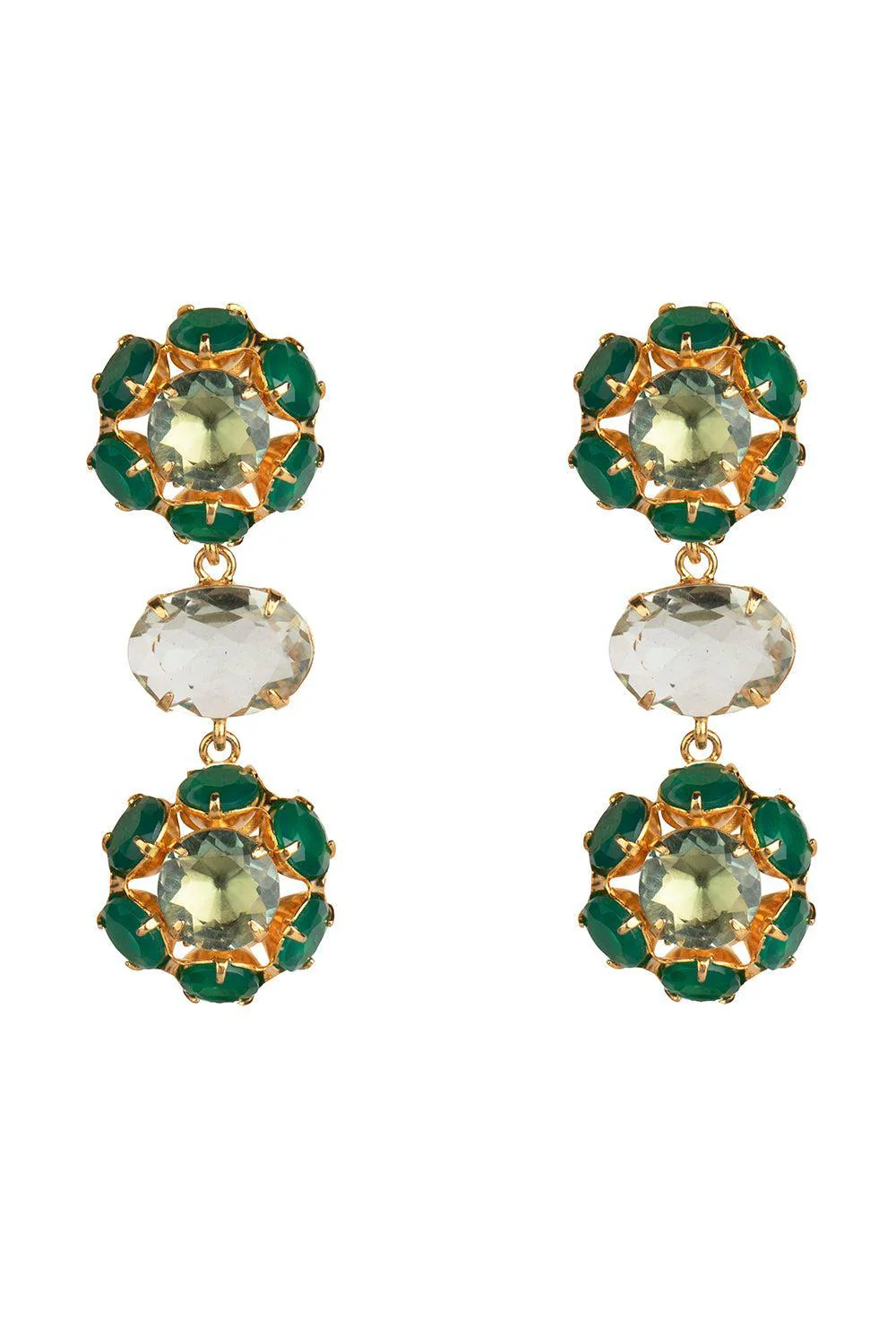 Amethyst Onyx Green Odessa Earrings