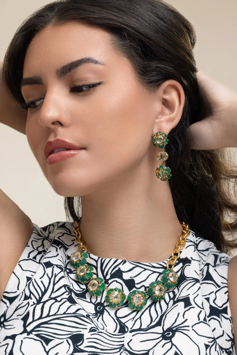 Amethyst Onyx Green Odessa Earrings - Image 2