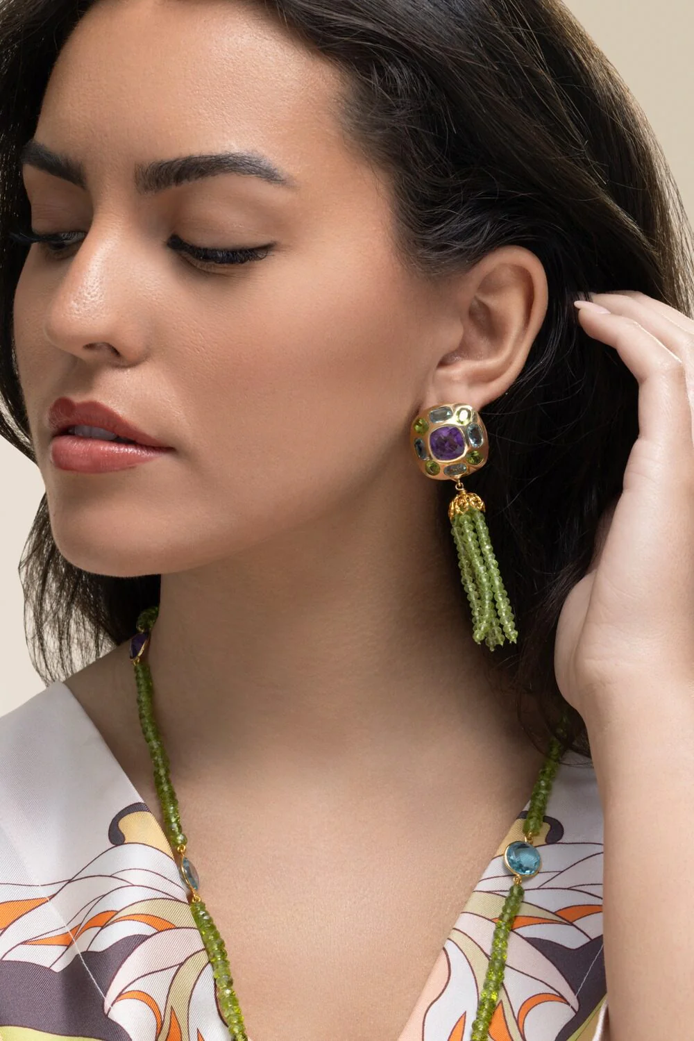 Amethyst Topaz Peridot Dominique Earrings - Image 2