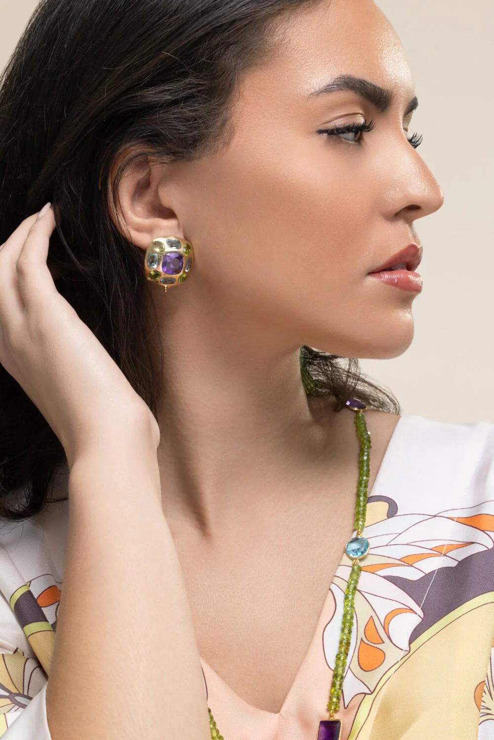 Amethyst Topaz Peridot Dominique Earrings - Image 3