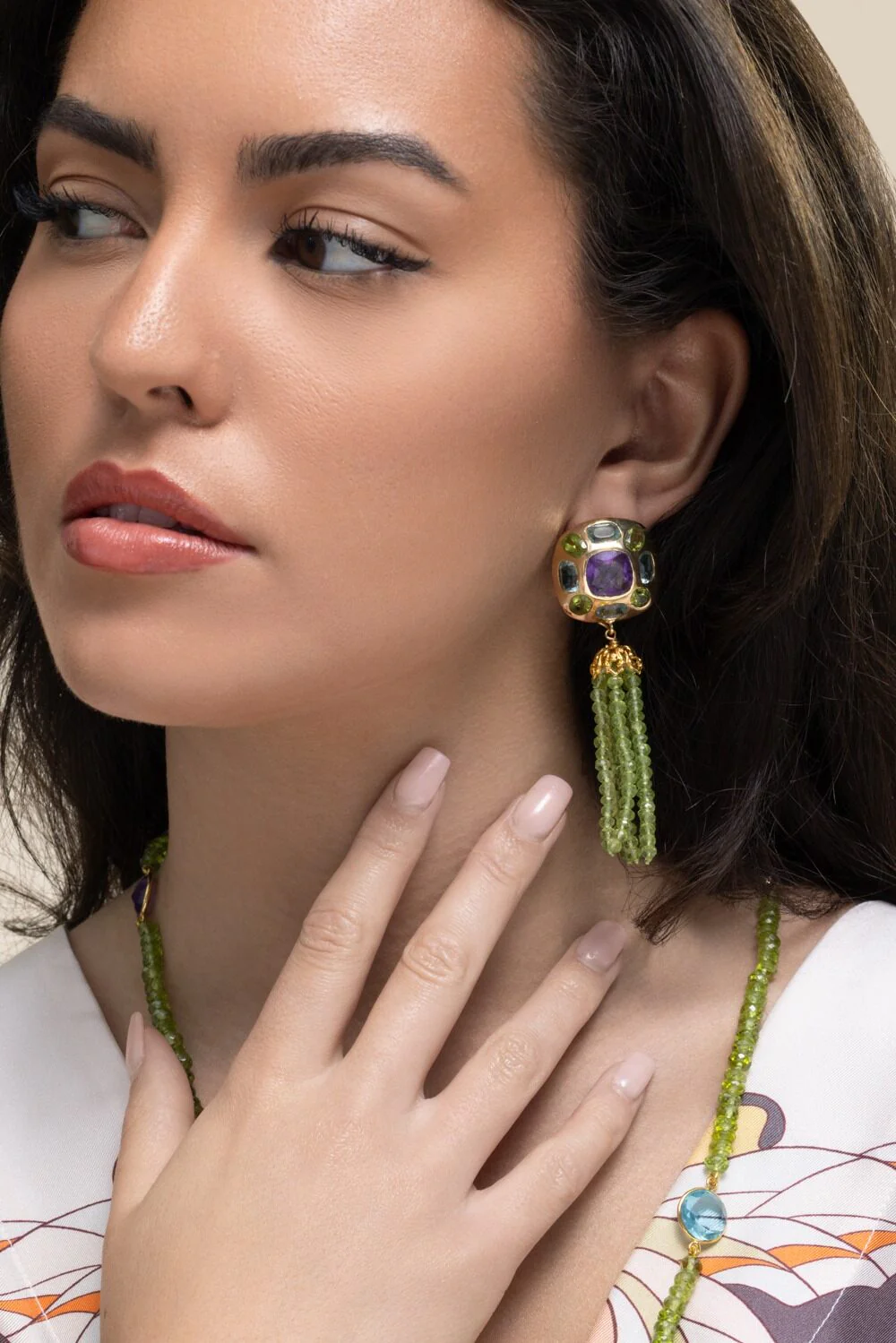 Amethyst Topaz Peridot Dominique Earrings - Image 4