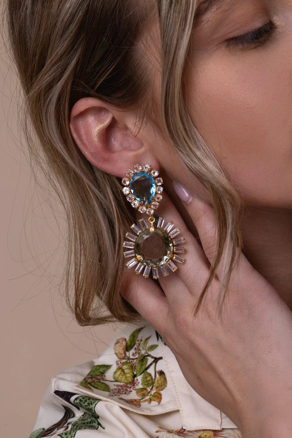 Baguette Statement Earrings - Image 2