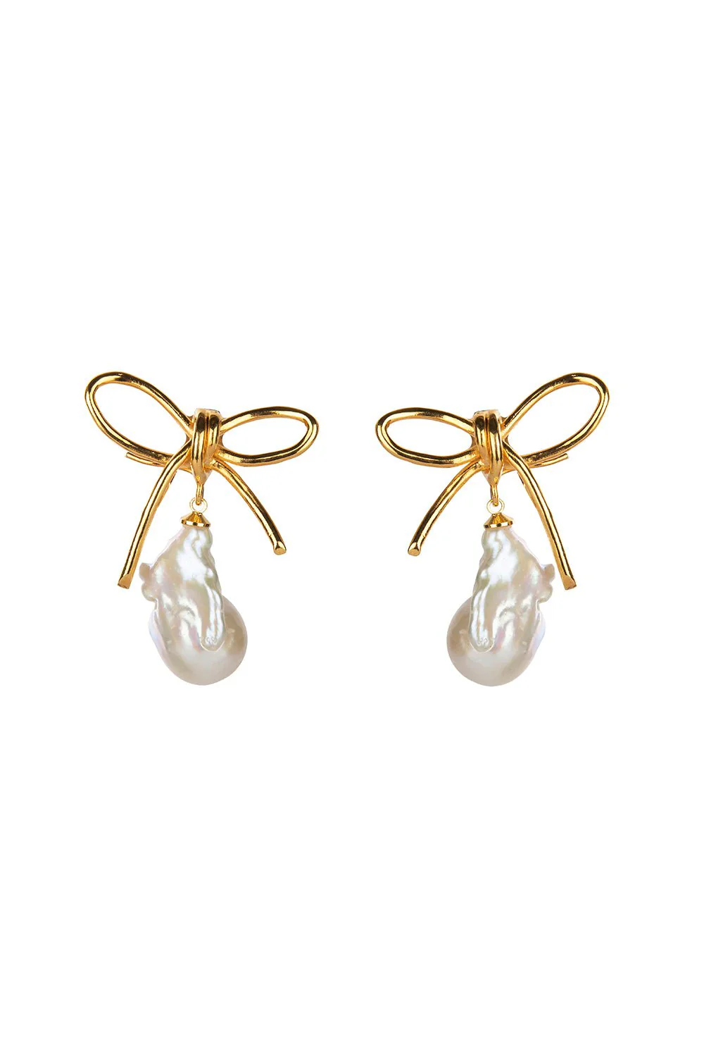 Baroque Pearl Bow Earrings