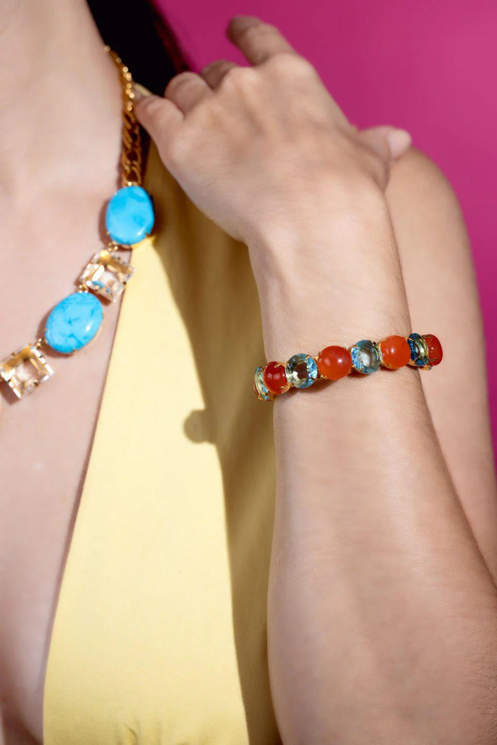 Cabochon Quartz Cuff Bracelet - Image 3