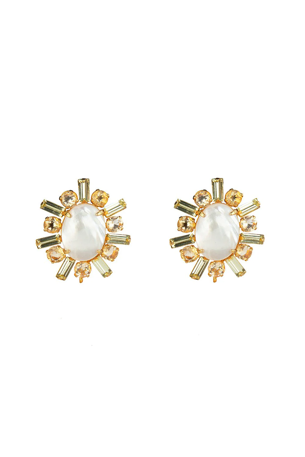 Citrine Baguette Oval Earrings - Image 3