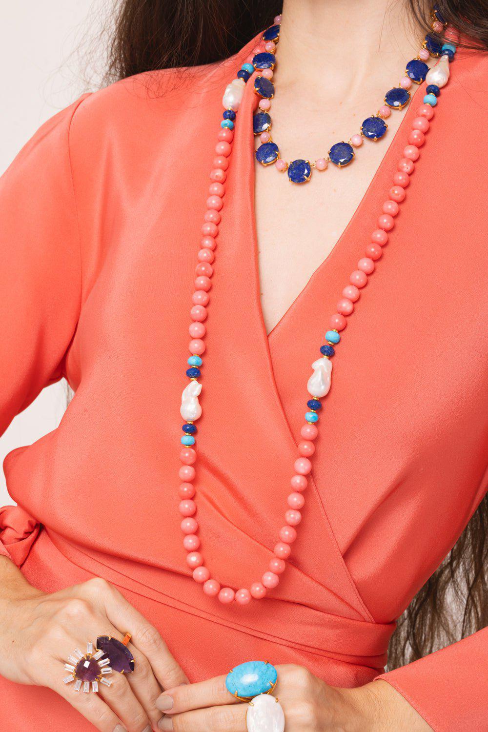 Coral Pearl Cindy Necklace - Image 2