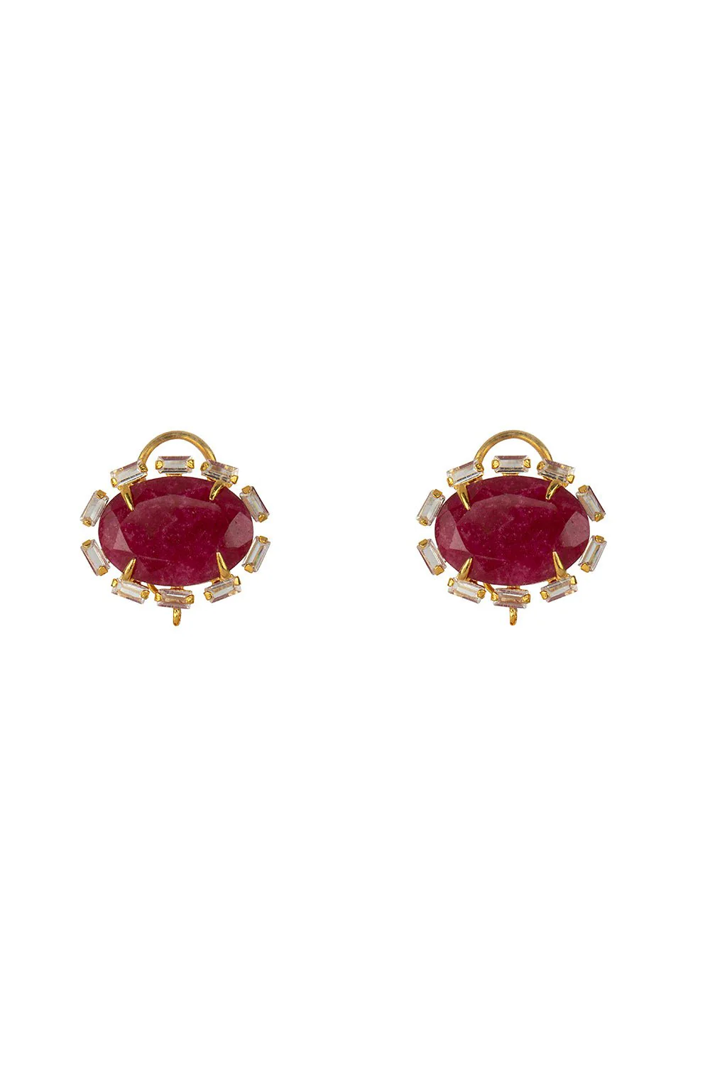 Corrundum Baguette Oval Earrings - Image 3