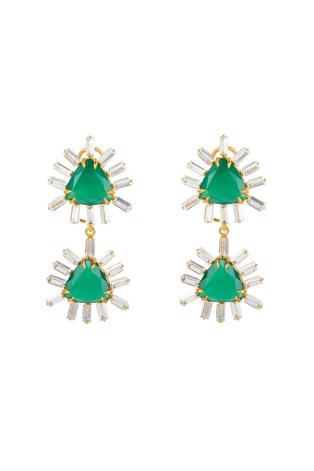 Double Trillion Onyx Earrings