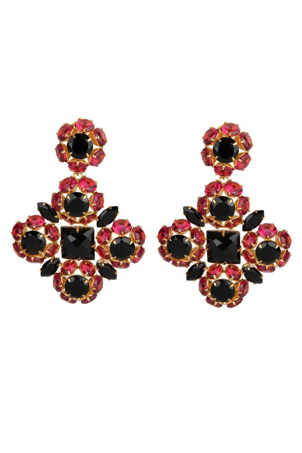 Fuchsia Black Quartz Ariadne Earrings