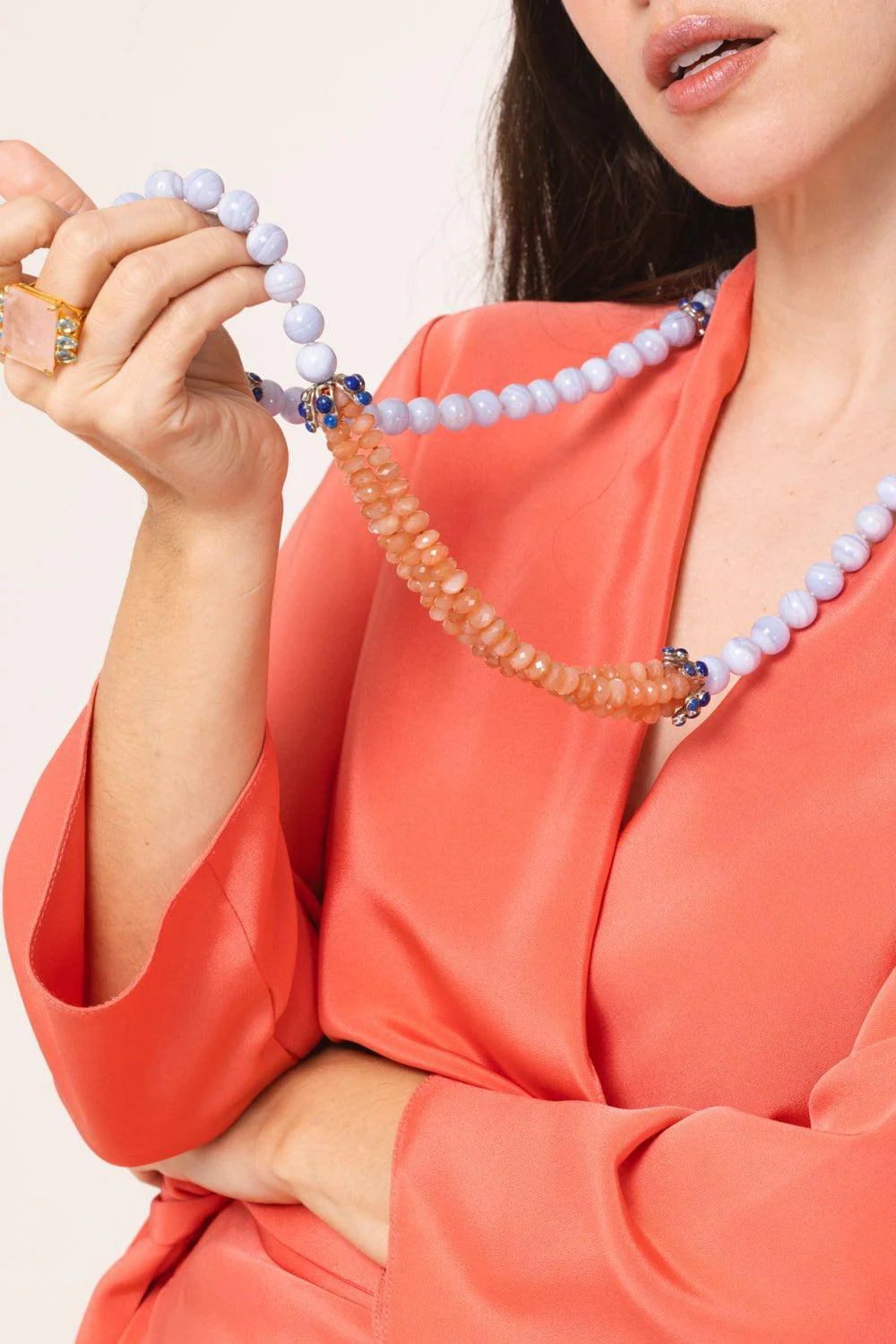Lace Agate Beaded Necklace - Image 4