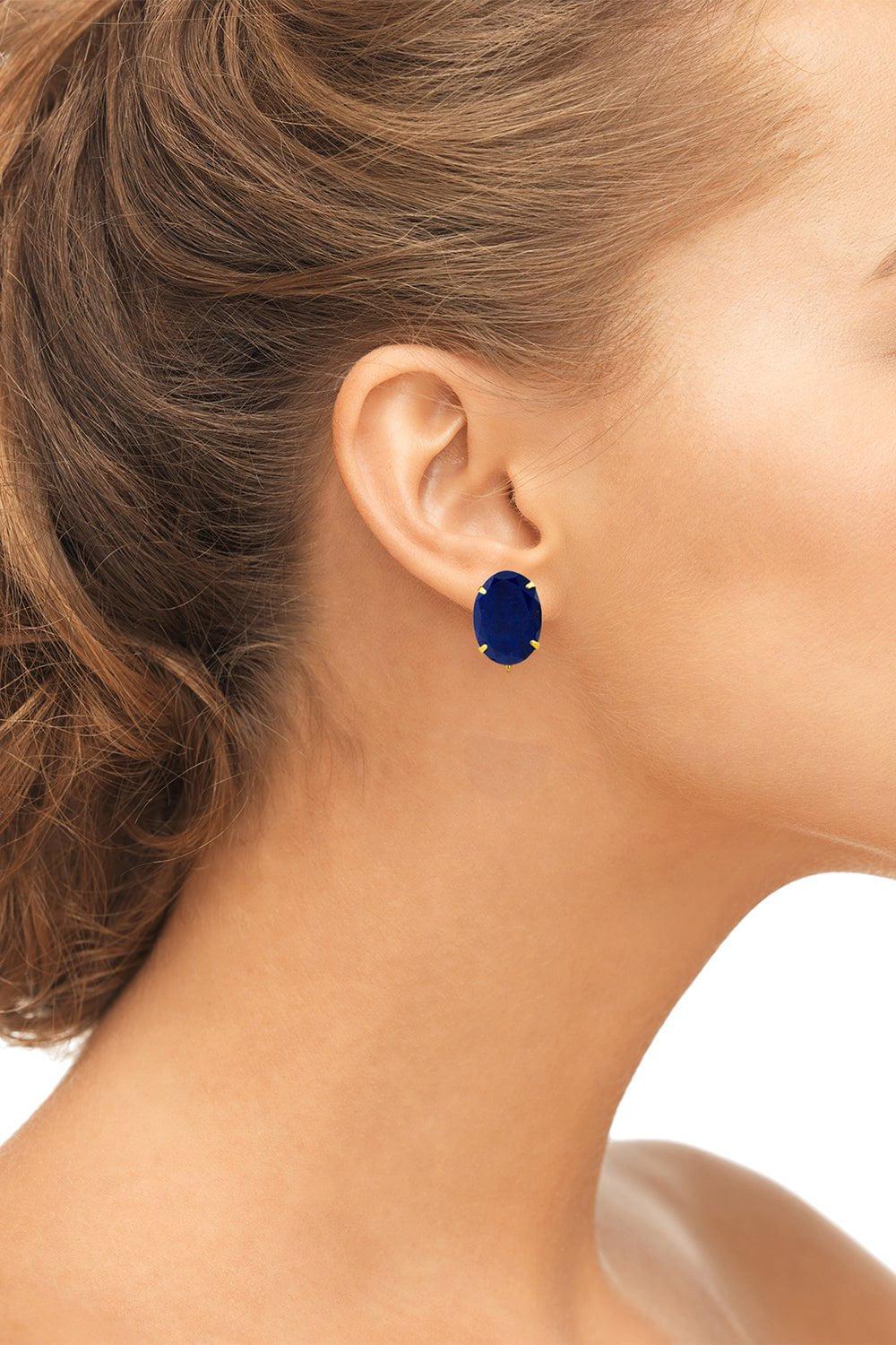 Lapis Baugette Drop Earrings - Image 3