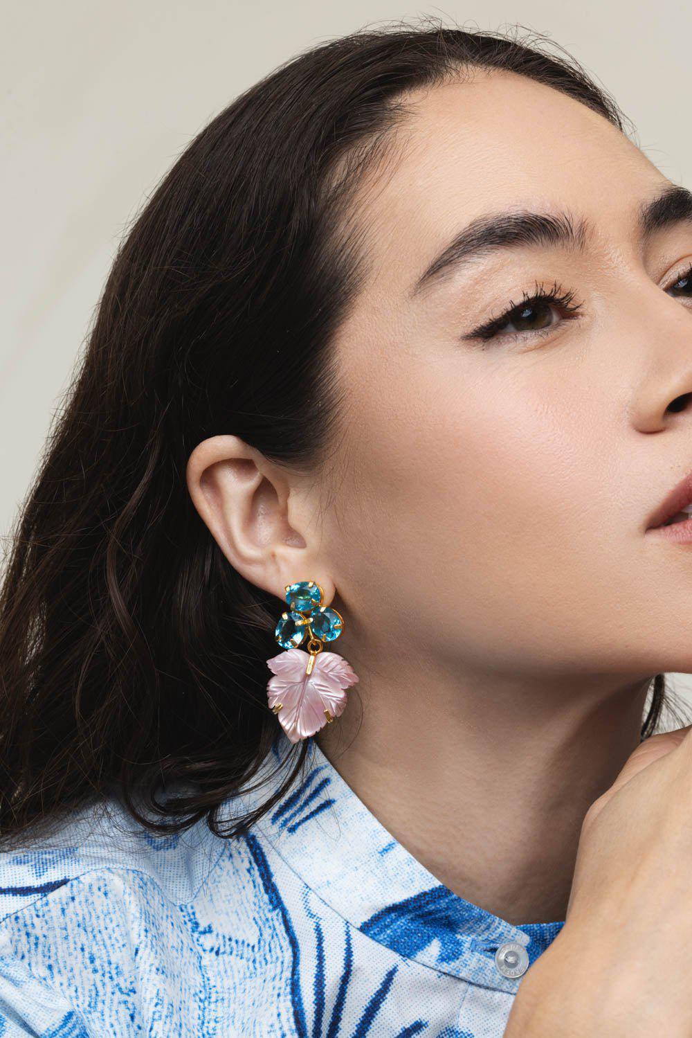 Leaf Drop Cluster Earings - Image 2