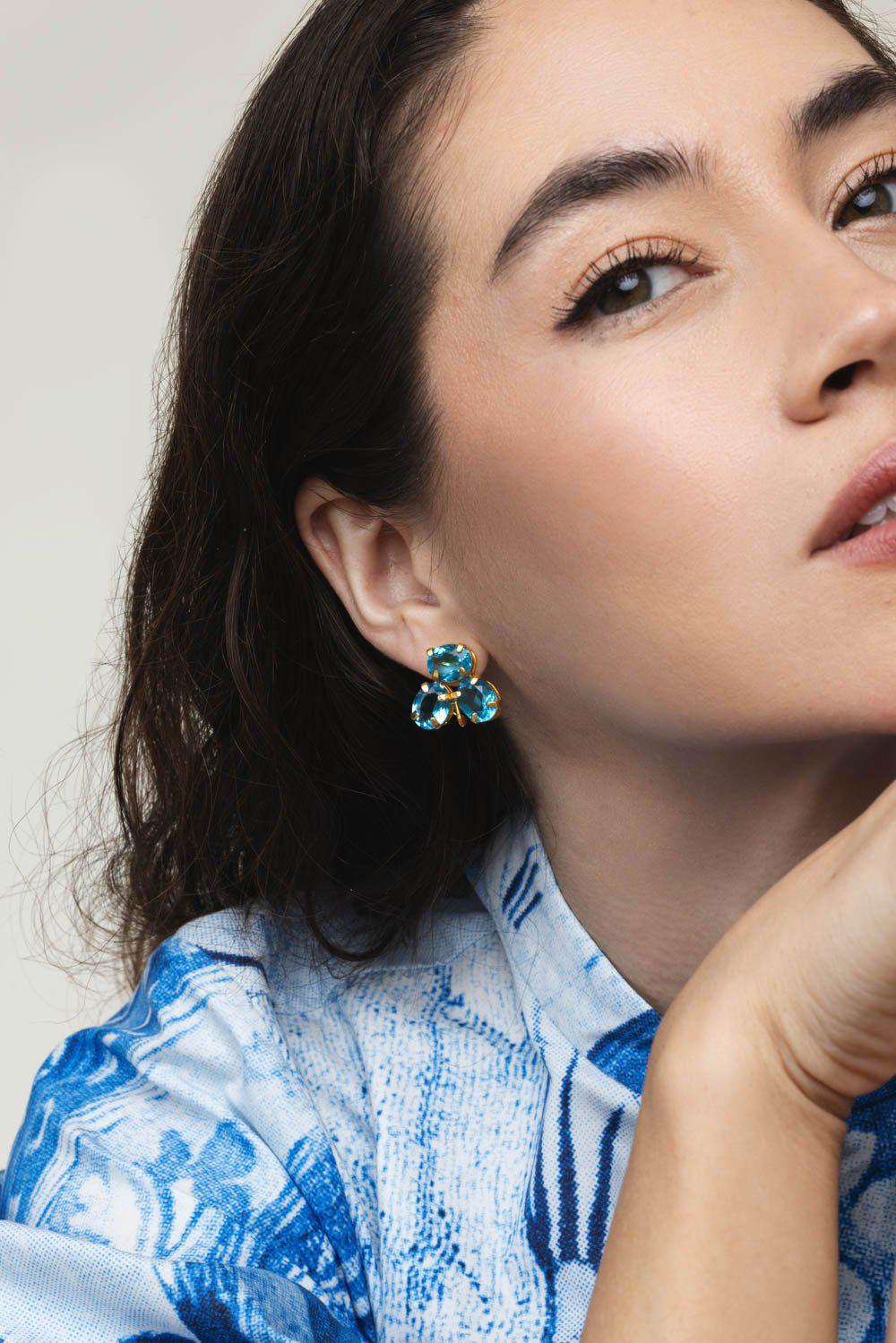 Leaf Drop Cluster Earings - Image 3