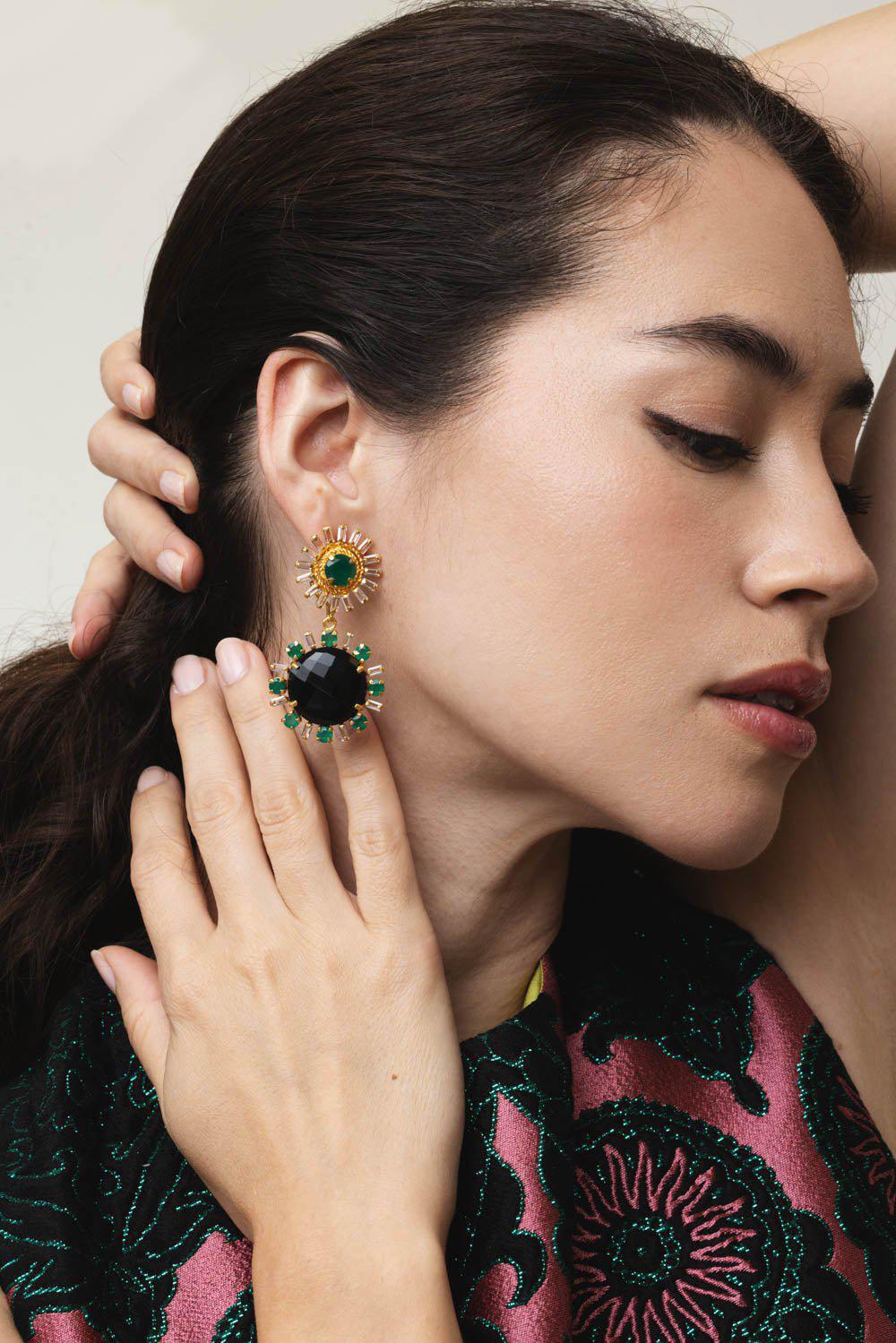 Onyx Baguette Earrings - Image 2