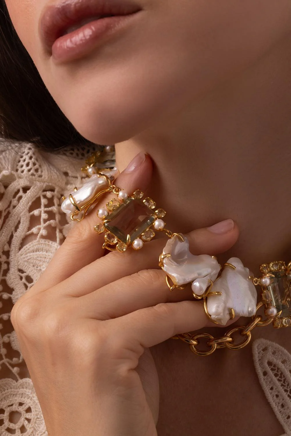 Pearl Amethyst Jana Cuff Bracelet - Image 3